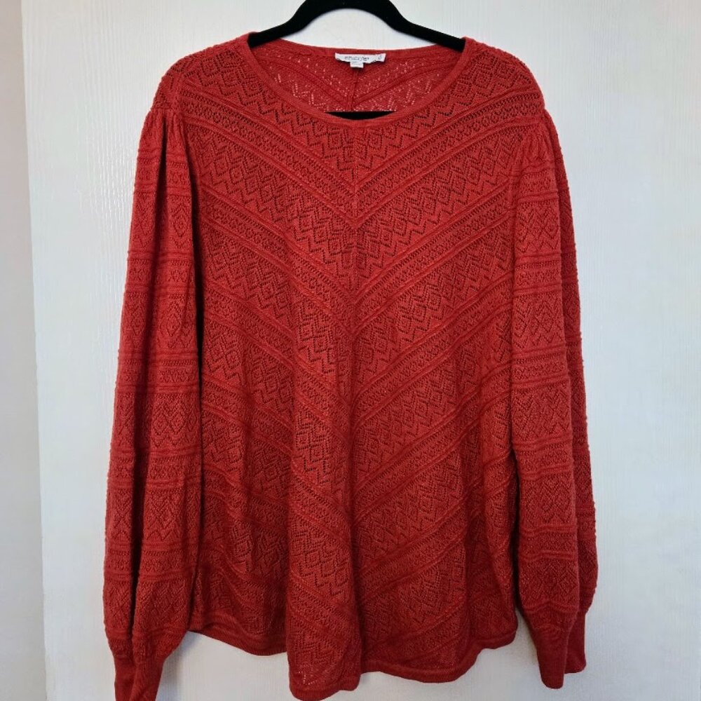 Vintage Chico's L/S sweater dark orange Size 3/XL NWOT‎